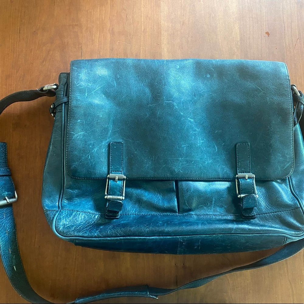 Frye Blue Leather Messenger bag